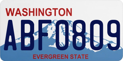 WA license plate ABF0809