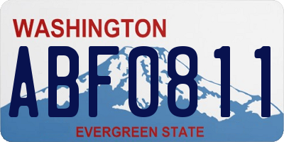 WA license plate ABF0811