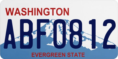 WA license plate ABF0812