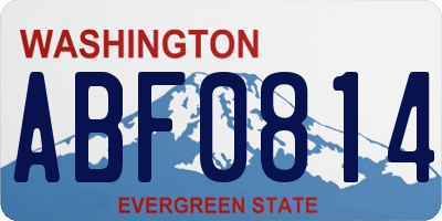 WA license plate ABF0814