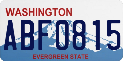 WA license plate ABF0815