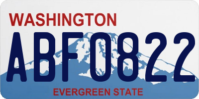 WA license plate ABF0822