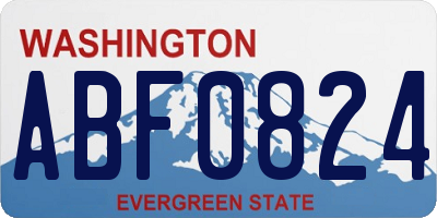 WA license plate ABF0824