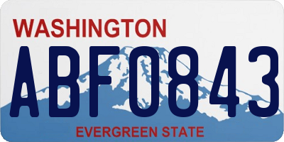 WA license plate ABF0843