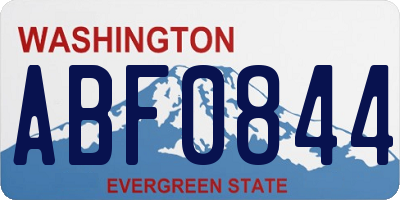 WA license plate ABF0844