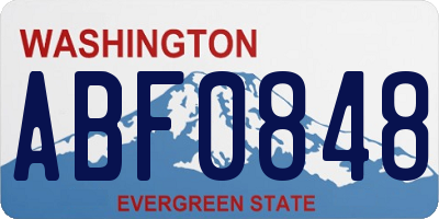 WA license plate ABF0848