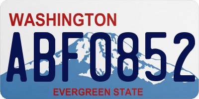WA license plate ABF0852