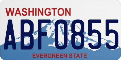 WA license plate ABF0855