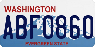 WA license plate ABF0860
