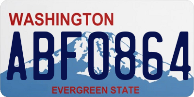 WA license plate ABF0864