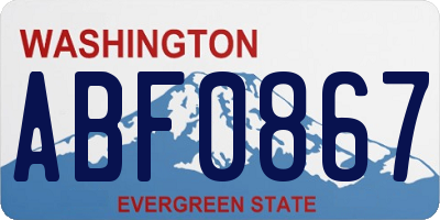WA license plate ABF0867