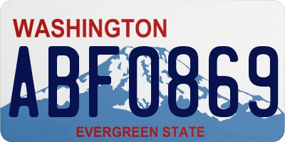WA license plate ABF0869