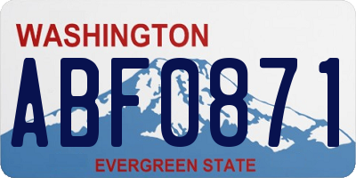 WA license plate ABF0871