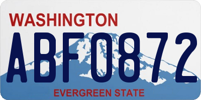 WA license plate ABF0872