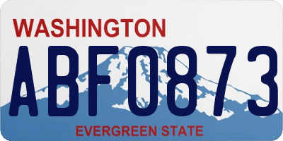 WA license plate ABF0873