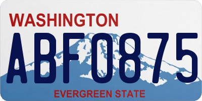 WA license plate ABF0875