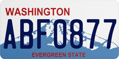 WA license plate ABF0877