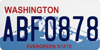 WA license plate ABF0878