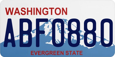 WA license plate ABF0880