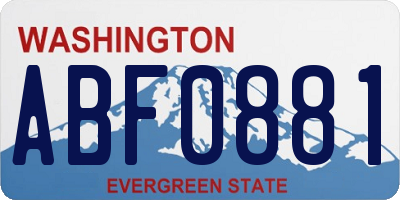 WA license plate ABF0881