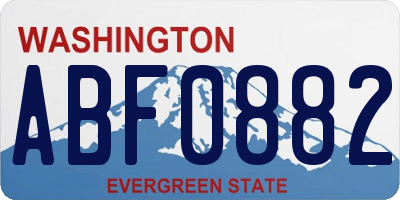 WA license plate ABF0882