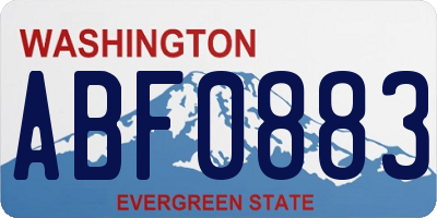 WA license plate ABF0883