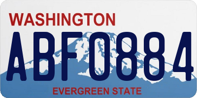 WA license plate ABF0884