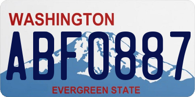 WA license plate ABF0887