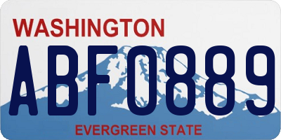 WA license plate ABF0889