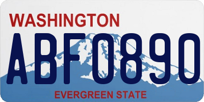 WA license plate ABF0890