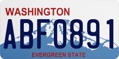 WA license plate ABF0891