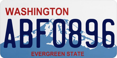 WA license plate ABF0896