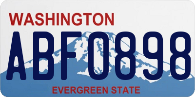 WA license plate ABF0898