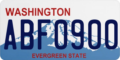 WA license plate ABF0900