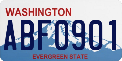 WA license plate ABF0901