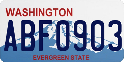 WA license plate ABF0903