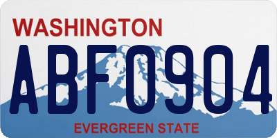 WA license plate ABF0904