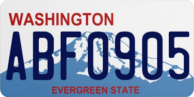 WA license plate ABF0905