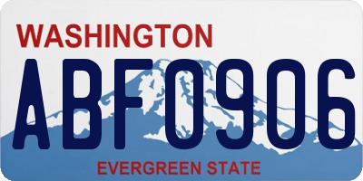 WA license plate ABF0906