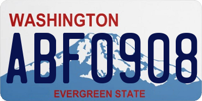 WA license plate ABF0908