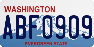 WA license plate ABF0909