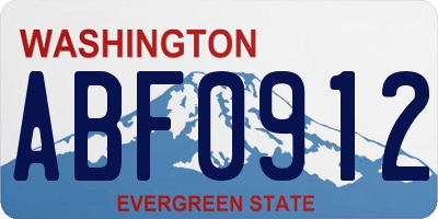 WA license plate ABF0912