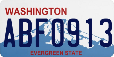 WA license plate ABF0913