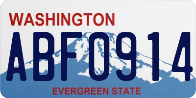 WA license plate ABF0914