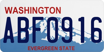 WA license plate ABF0916