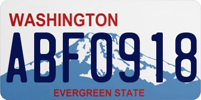 WA license plate ABF0918