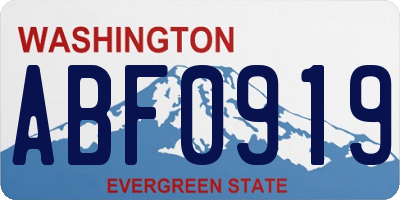 WA license plate ABF0919