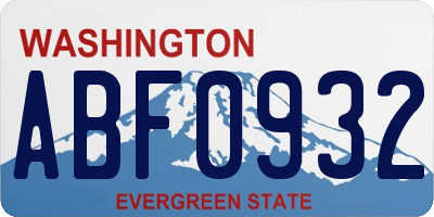 WA license plate ABF0932