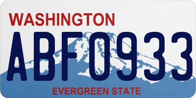 WA license plate ABF0933