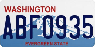 WA license plate ABF0935